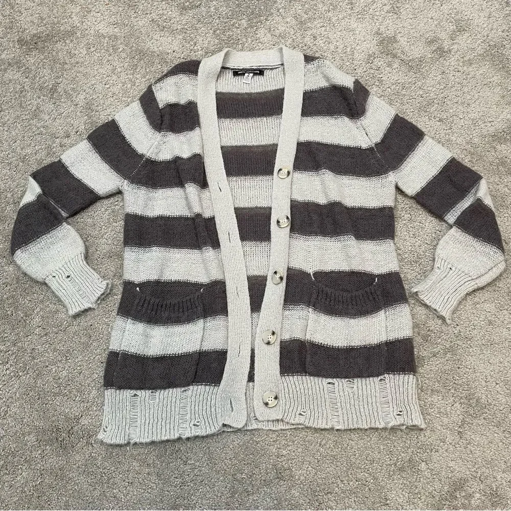 Urban Outfitters Gray Alston Striped Cardigan Sweater Size M